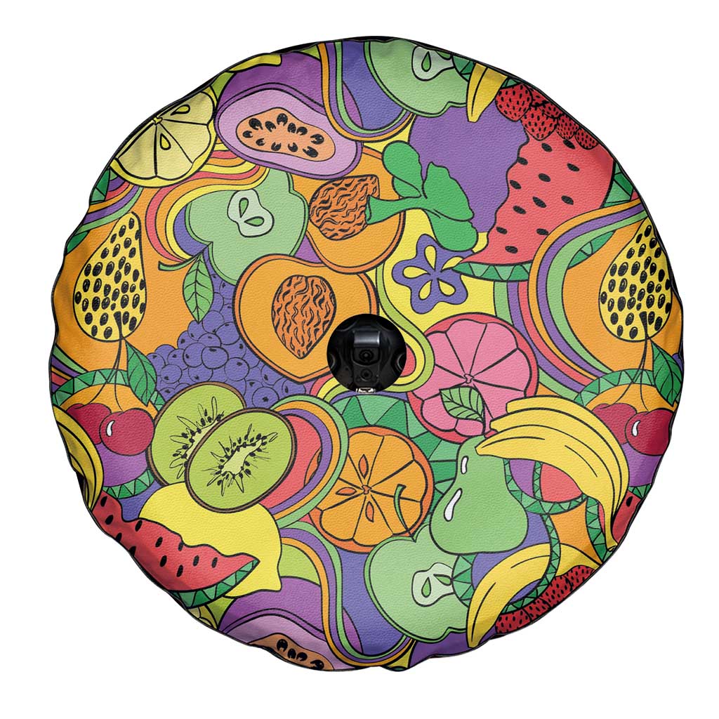 Hawaii Fruits Hippie Style Spare Tire Cover Vibrant Colorful LT01 - Polynesian Pride