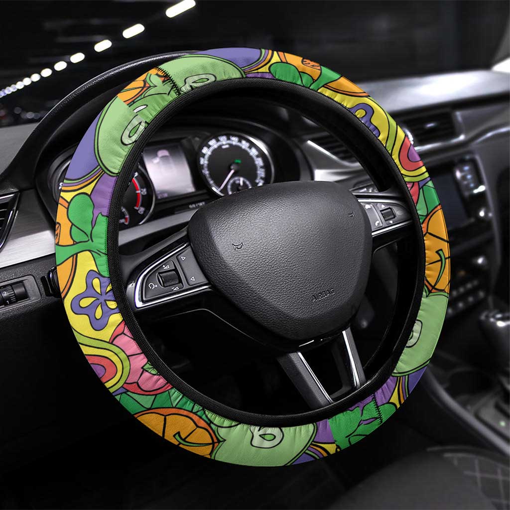 Hawaii Fruits Hippie Style Steering Wheel Cover Vibrant Colorful LT01 Universal Fit Multicolor - Polynesian Pride