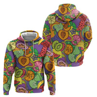Hawaii Fruits Hippie Style Zip Hoodie Vibrant Colorful LT01 - Polynesian Pride