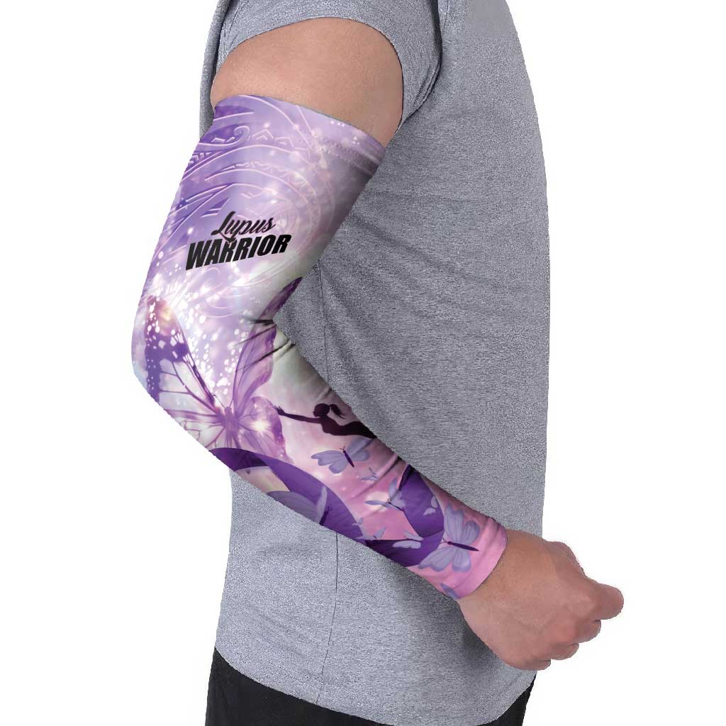 Personalized Polynesian Lupus Awareness Arm Sleeves Butterfly Hologram Lupus Warrior LT01 - Polynesian Pride