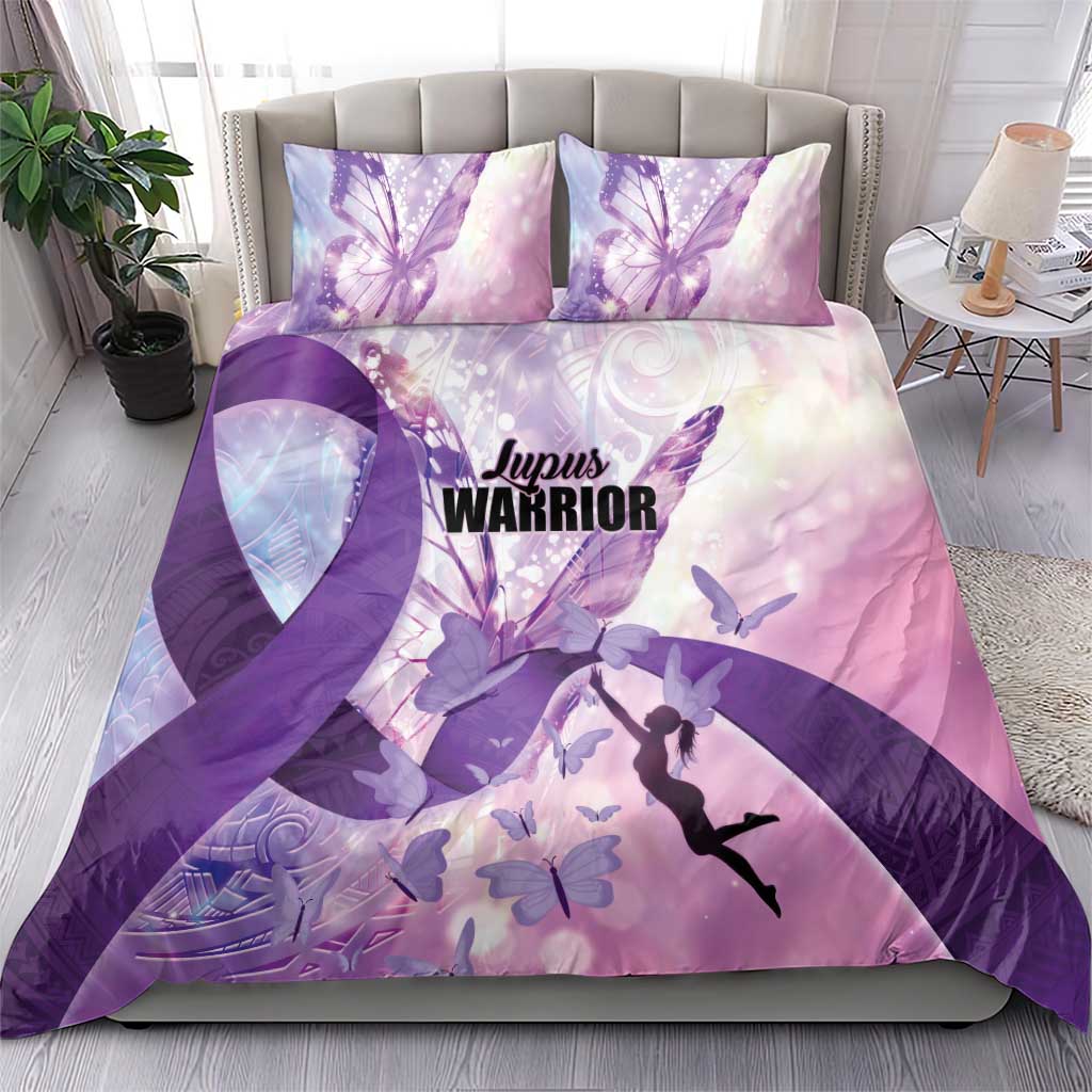 Polynesian Lupus Awareness Bedding Set Butterfly Hologram Lupus Warrior LT01 - Polynesian Pride