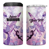 Personalized Polynesian Lupus Awareness 4 in 1 Can Cooler Tumbler Butterfly Hologram Lupus Warrior LT01 One Size: 16 oz Purple - Polynesian Pride