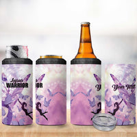 Personalized Polynesian Lupus Awareness 4 in 1 Can Cooler Tumbler Butterfly Hologram Lupus Warrior LT01 - Polynesian Pride