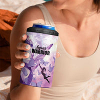 Personalized Polynesian Lupus Awareness 4 in 1 Can Cooler Tumbler Butterfly Hologram Lupus Warrior LT01 - Polynesian Pride