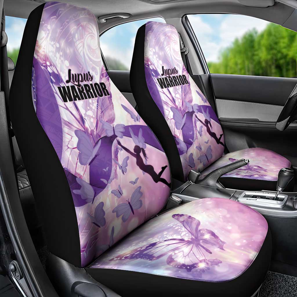 Polynesian Lupus Awareness Car Seat Cover Butterfly Hologram Lupus Warrior LT01 - Polynesian Pride