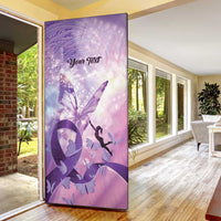 Personalized Polynesian Lupus Awareness Door Cover Butterfly Hologram Lupus Warrior LT01 - Polynesian Pride