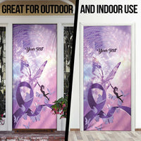 Personalized Polynesian Lupus Awareness Door Cover Butterfly Hologram Lupus Warrior LT01 - Polynesian Pride