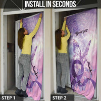 Personalized Polynesian Lupus Awareness Door Cover Butterfly Hologram Lupus Warrior LT01 - Polynesian Pride