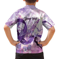 Personalized Polynesian Lupus Awareness Family Matching Tank Maxi Dress and Hawaiian Shirt Butterfly Hologram Lupus Warrior LT01 - Polynesian Pride