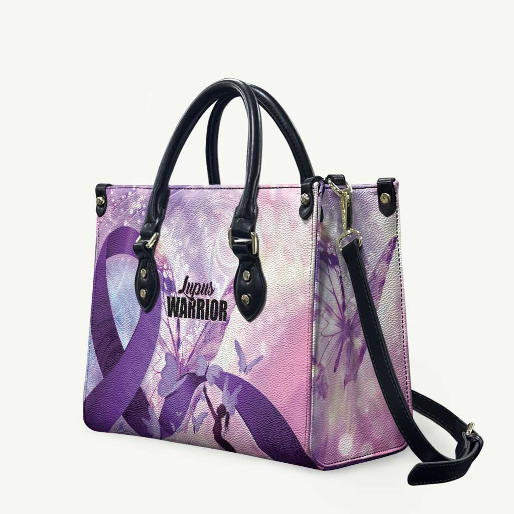 Polynesian Lupus Awareness Leather Bag Butterfly Hologram Lupus Warrior LT01 Purple - Polynesian Pride
