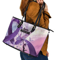 Polynesian Lupus Awareness Leather Tote Bag Butterfly Hologram Lupus Warrior LT01 - Polynesian Pride