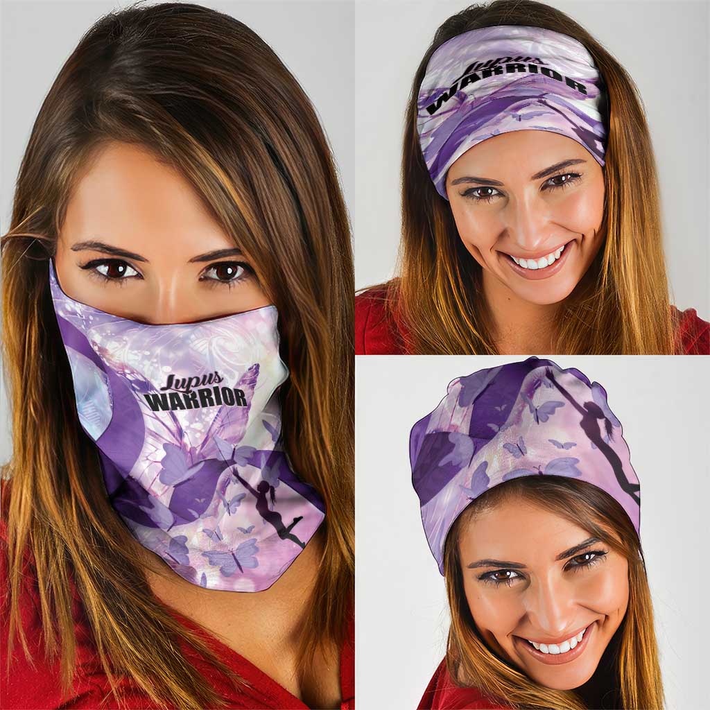 Polynesian Lupus Awareness Neck Gaiter Butterfly Hologram Lupus Warrior LT01 - Polynesian Pride