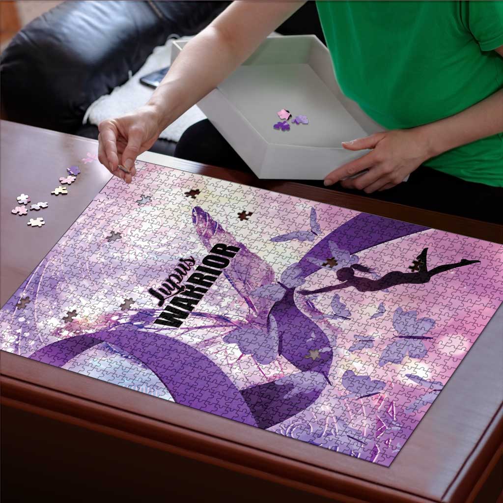 Polynesian Lupus Awareness Puzzle Butterfly Hologram Lupus Warrior LT01 - Polynesian Pride