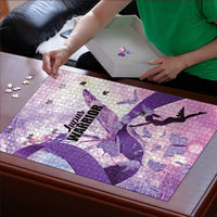 Polynesian Lupus Awareness Puzzle Butterfly Hologram Lupus Warrior LT01 - Polynesian Pride