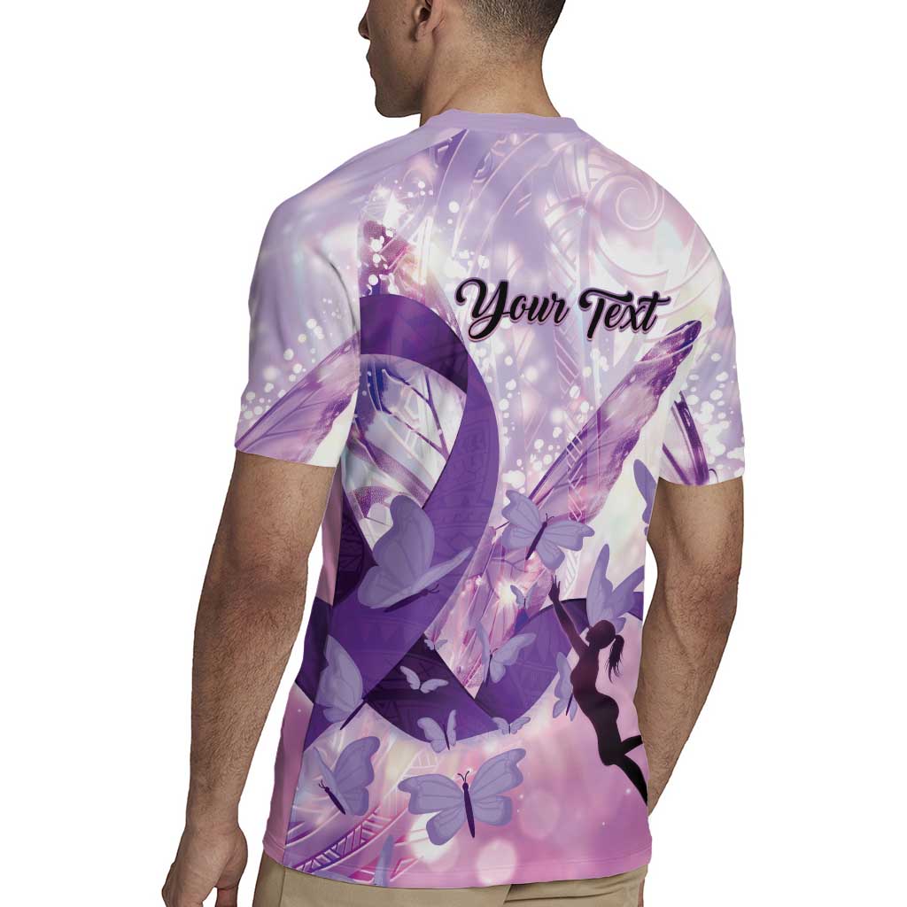 Personalized Polynesian Lupus Awareness Rugby Jersey Butterfly Hologram Lupus Warrior LT01 - Polynesian Pride