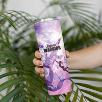 Personalized Polynesian Lupus Awareness Skinny Tumbler Butterfly Hologram Lupus Warrior LT01 - Polynesian Pride