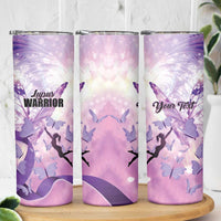 Personalized Polynesian Lupus Awareness Skinny Tumbler Butterfly Hologram Lupus Warrior LT01 - Polynesian Pride