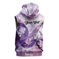 Personalized Polynesian Lupus Awareness Sleeveless Hoodie Butterfly Hologram Lupus Warrior LT01 - Polynesian Pride
