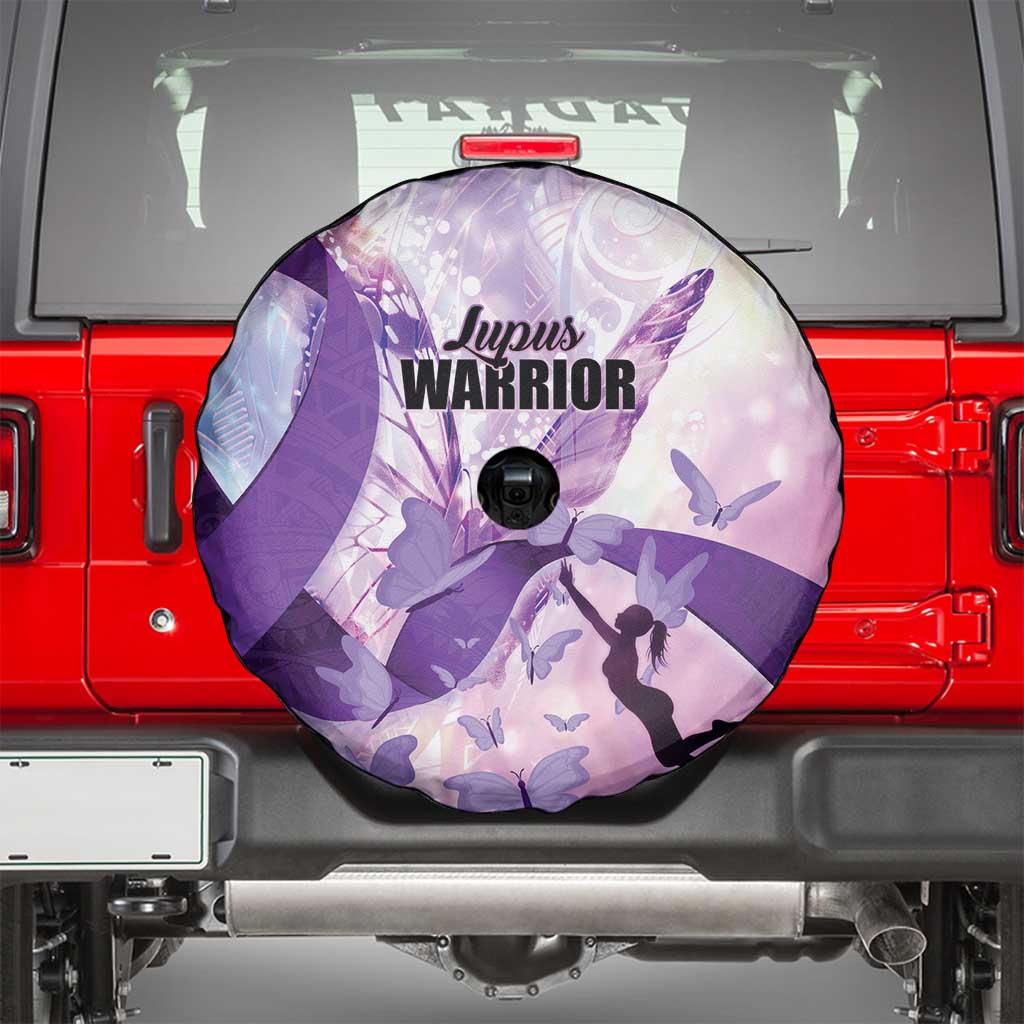 Polynesian Lupus Awareness Spare Tire Cover Butterfly Hologram Lupus Warrior LT01 - Polynesian Pride