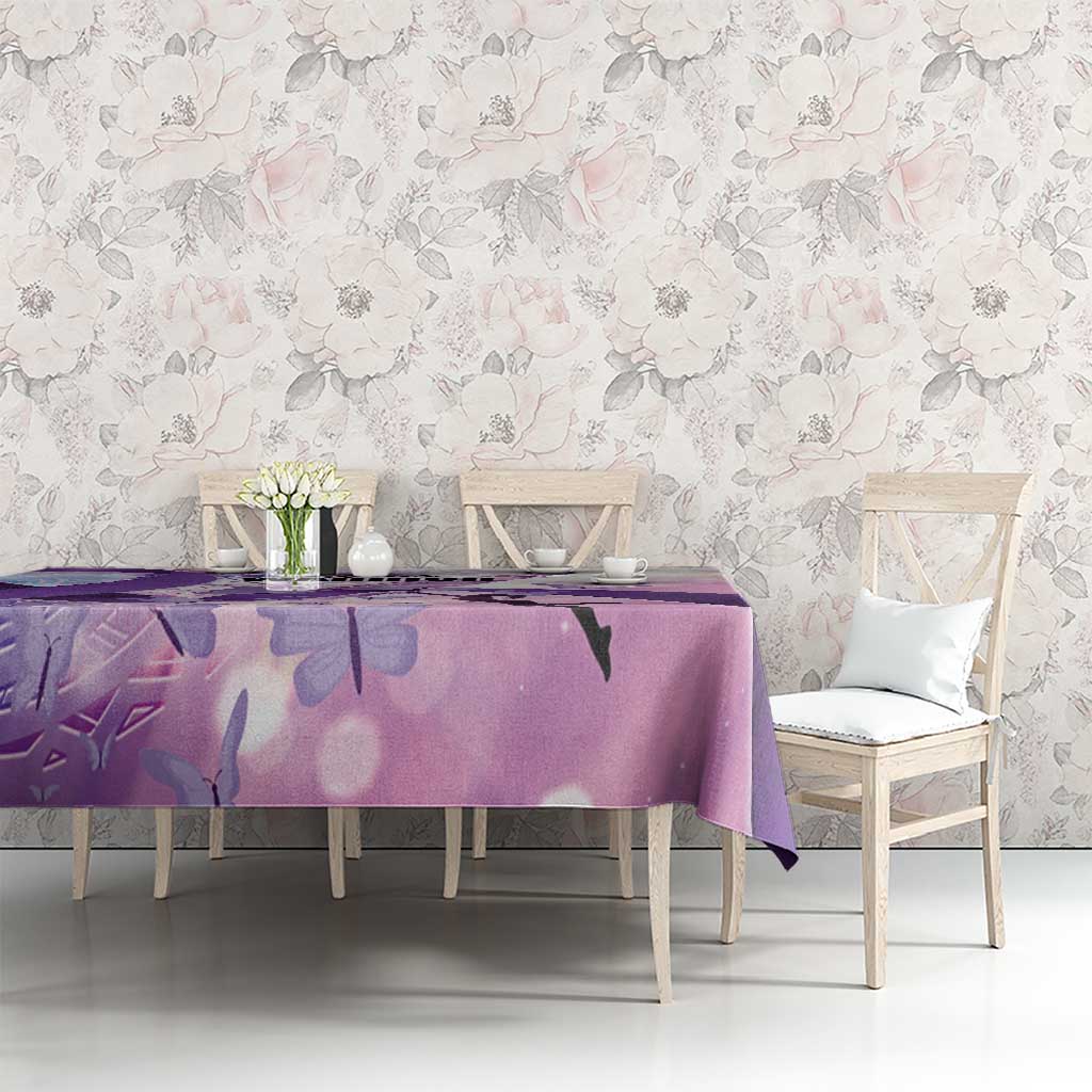 Polynesian Lupus Awareness Tablecloth Butterfly Hologram Lupus Warrior LT01 - Polynesian Pride
