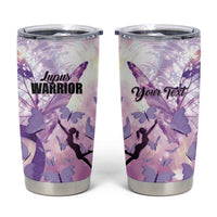 Personalized Polynesian Lupus Awareness Tumbler Cup Butterfly Hologram Lupus Warrior LT01 Purple - Polynesian Pride