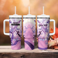 Personalized Polynesian Lupus Awareness Tumbler With Handle Butterfly Hologram Lupus Warrior LT01 - Polynesian Pride