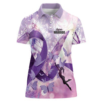 Personalized Polynesian Lupus Awareness Women Polo Shirt Butterfly Hologram Lupus Warrior LT01 Female Purple - Polynesian Pride