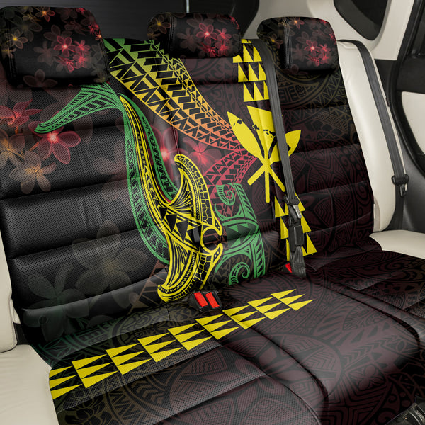 Hawaii Car Seat Covers Kanaka Map And Shark Tribal Tattoo Turquoise main image 0