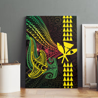 Hawaii Kakau Hammerhead Shark Canvas Wall Art Neon Plumeria Pattern