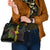 Hawaii Kakau Hammerhead Shark Shoulder Handbag Neon Plumeria Pattern