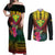 Hawaii Kanaka Maoli Flag Day Couples Matching Off Shoulder Maxi Dress and Long Sleeve Button Shirt Tropical Flowers