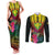 Hawaii Kanaka Maoli Flag Day Couples Matching Tank Maxi Dress and Long Sleeve Button Shirt Tropical Flowers