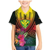 Hawaii Kanaka Maoli Flag Day Family Matching Mermaid Dress and Hawaiian Shirt Tropical Flowers