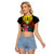 Hawaii Kanaka Maoli Flag Day Raglan Cropped T Shirt Tropical Flowers