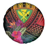 Hawaii Kanaka Maoli Flag Day Spare Tire Cover Tropical Flowers