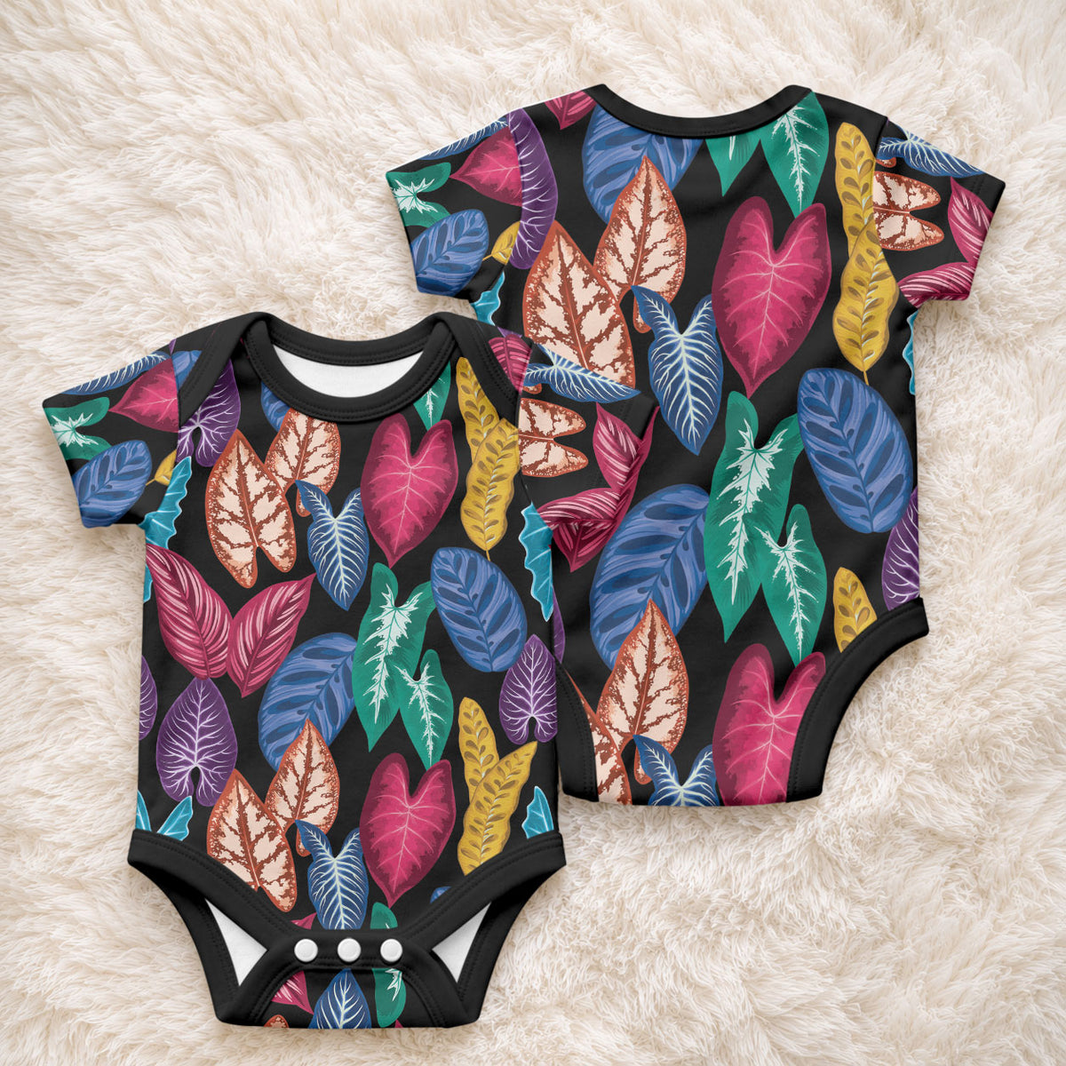 Hawaii Colorful Tropical Leaves Baby Onesie