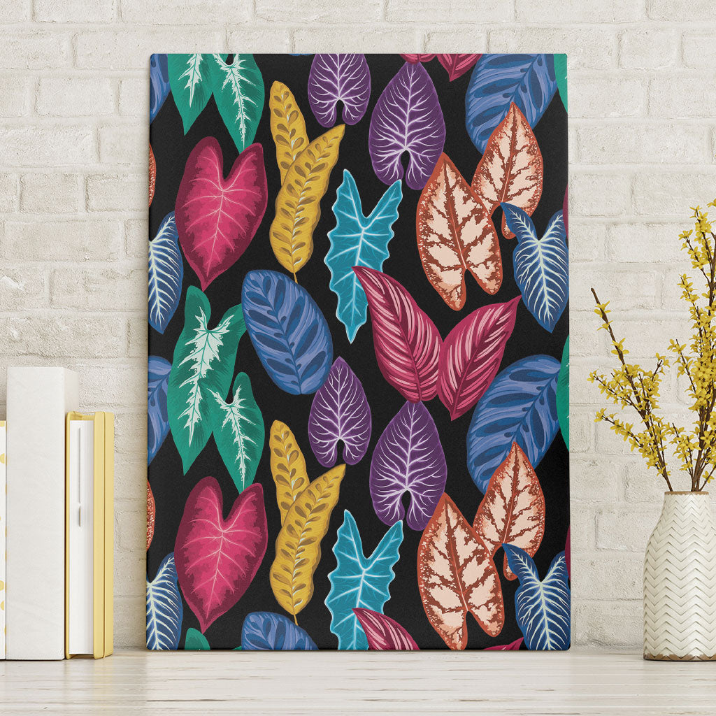 Hawaii Colorful Tropical Leaves Canvas Wall Art