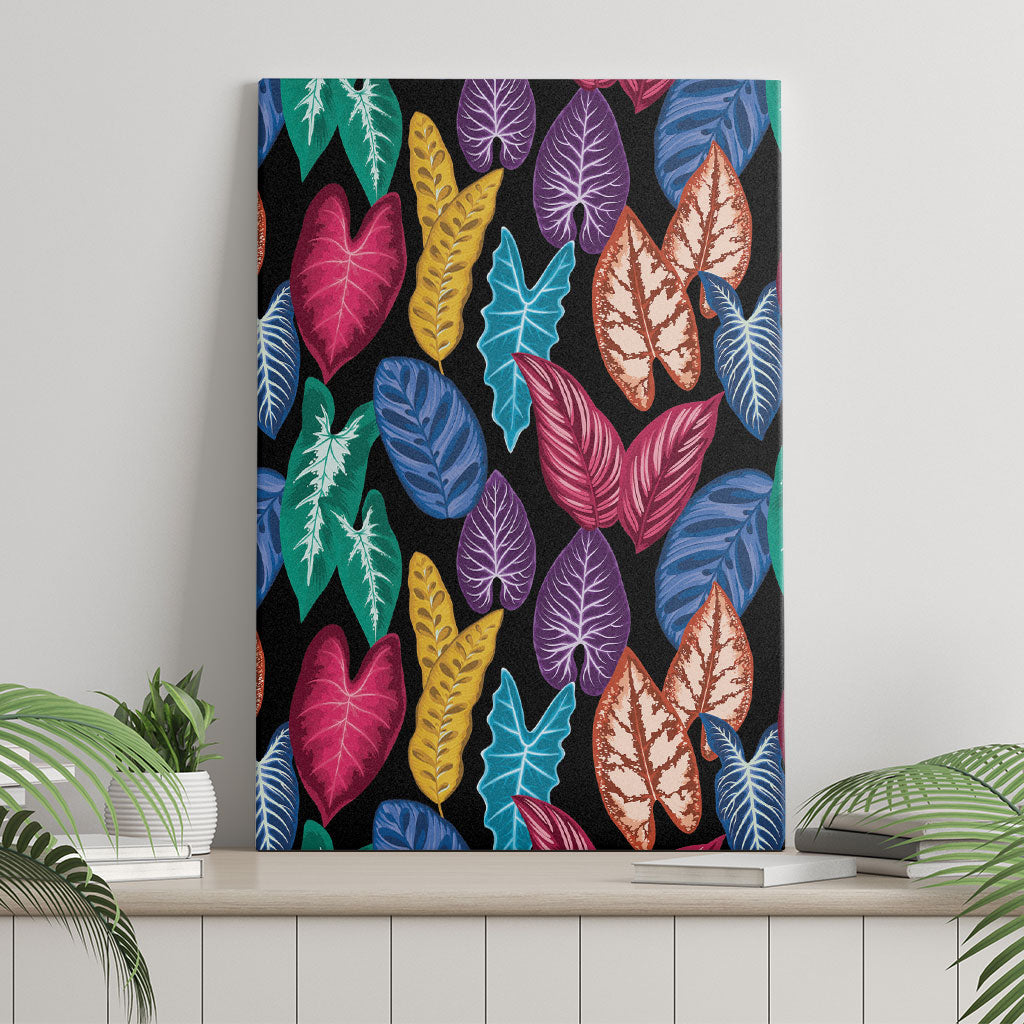Hawaii Colorful Tropical Leaves Canvas Wall Art
