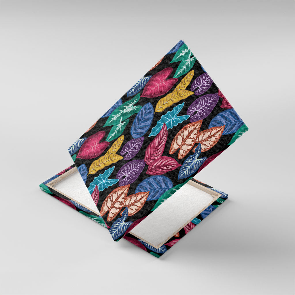 Hawaii Colorful Tropical Leaves Canvas Wall Art