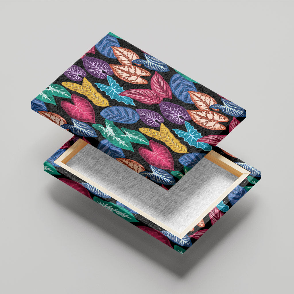 Hawaii Colorful Tropical Leaves Canvas Wall Art
