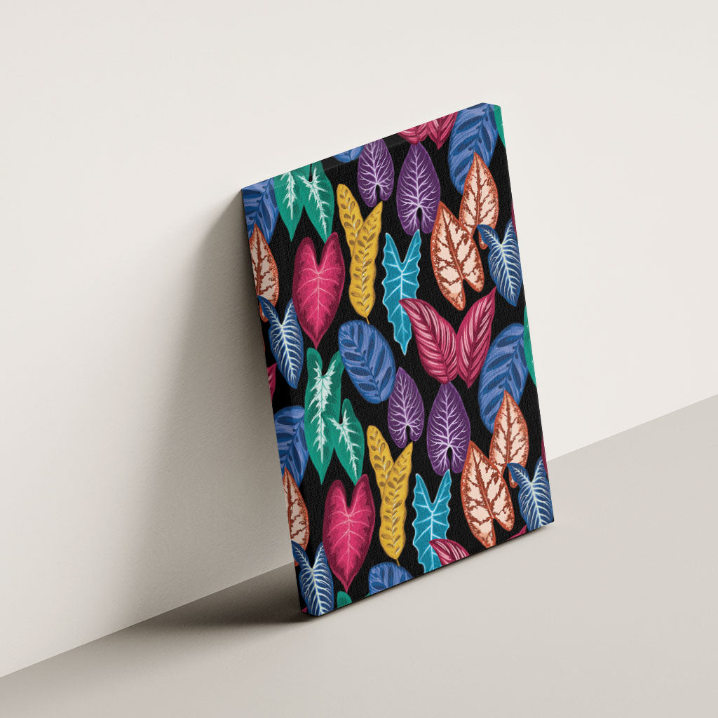 Hawaii Colorful Tropical Leaves Canvas Wall Art