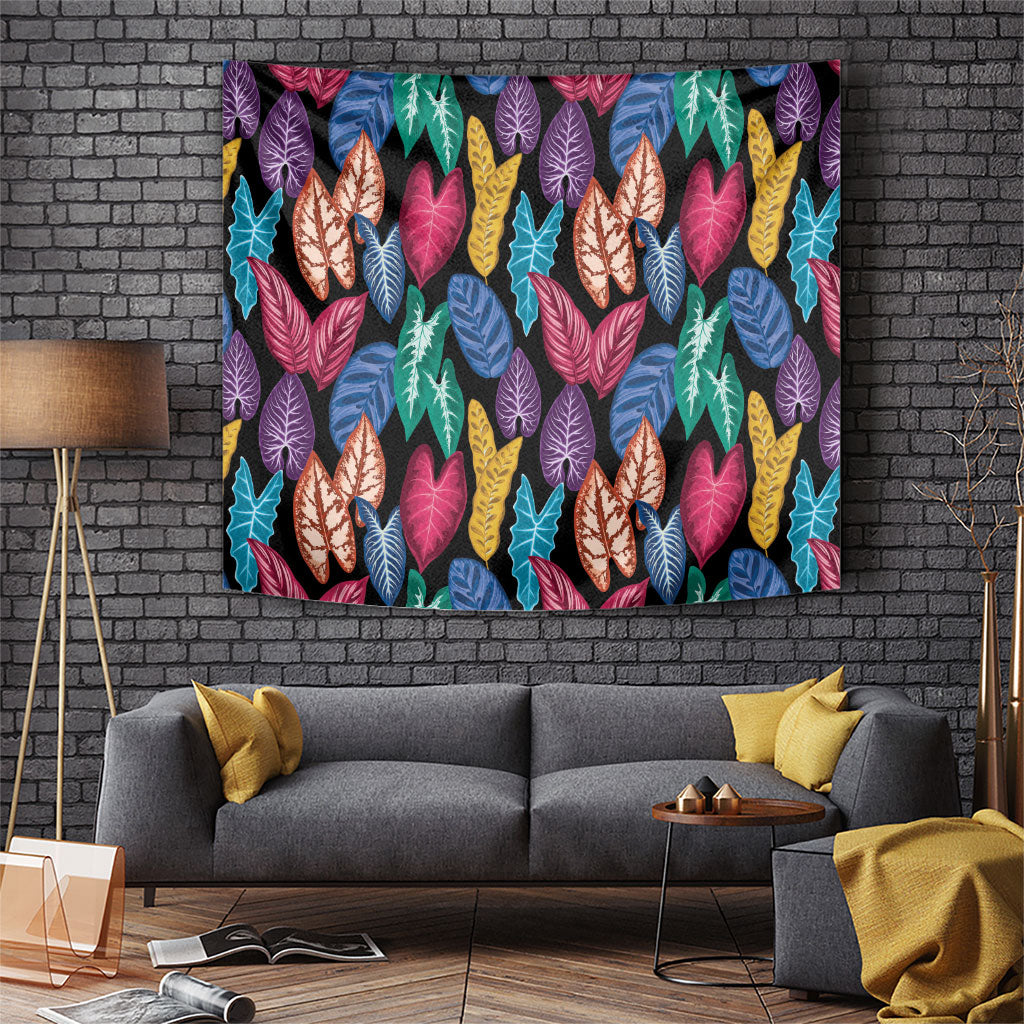 Hawaii Colorful Tropical Leaves Tapestry