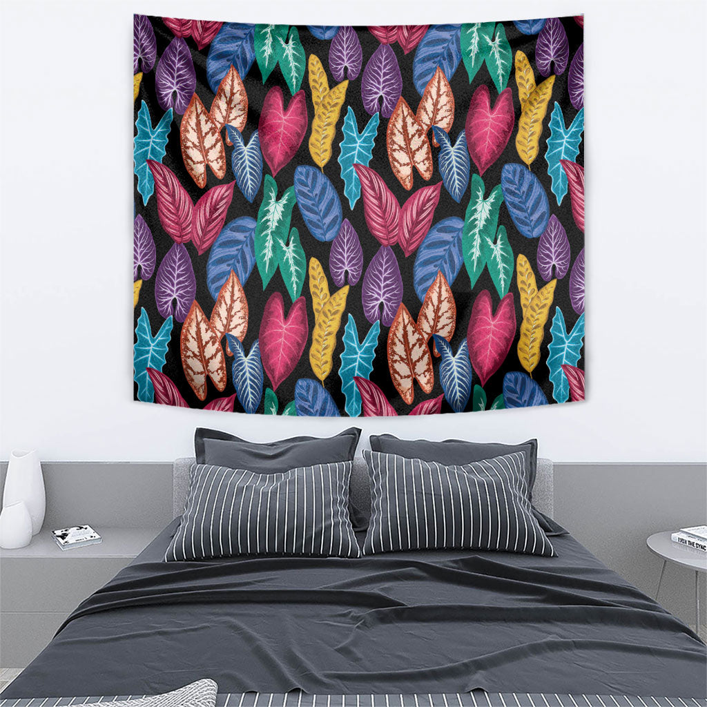 Hawaii Colorful Tropical Leaves Tapestry