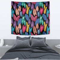 Hawaii Colorful Tropical Leaves Tapestry