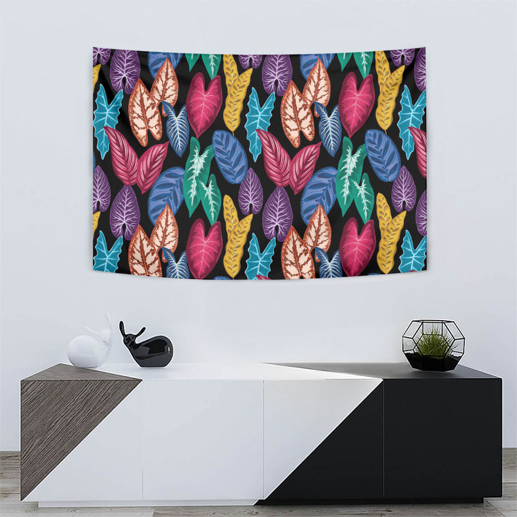 Hawaii Colorful Tropical Leaves Tapestry