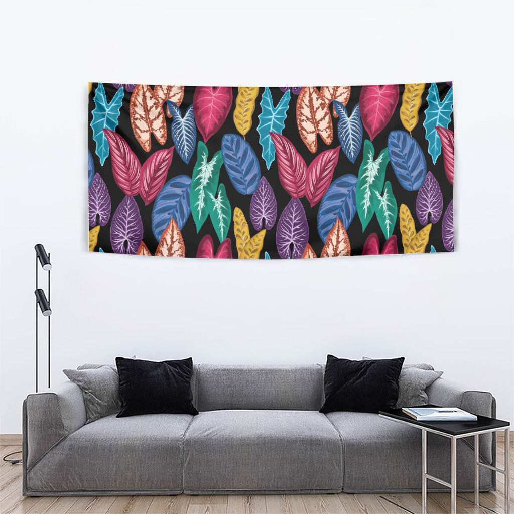Hawaii Colorful Tropical Leaves Tapestry
