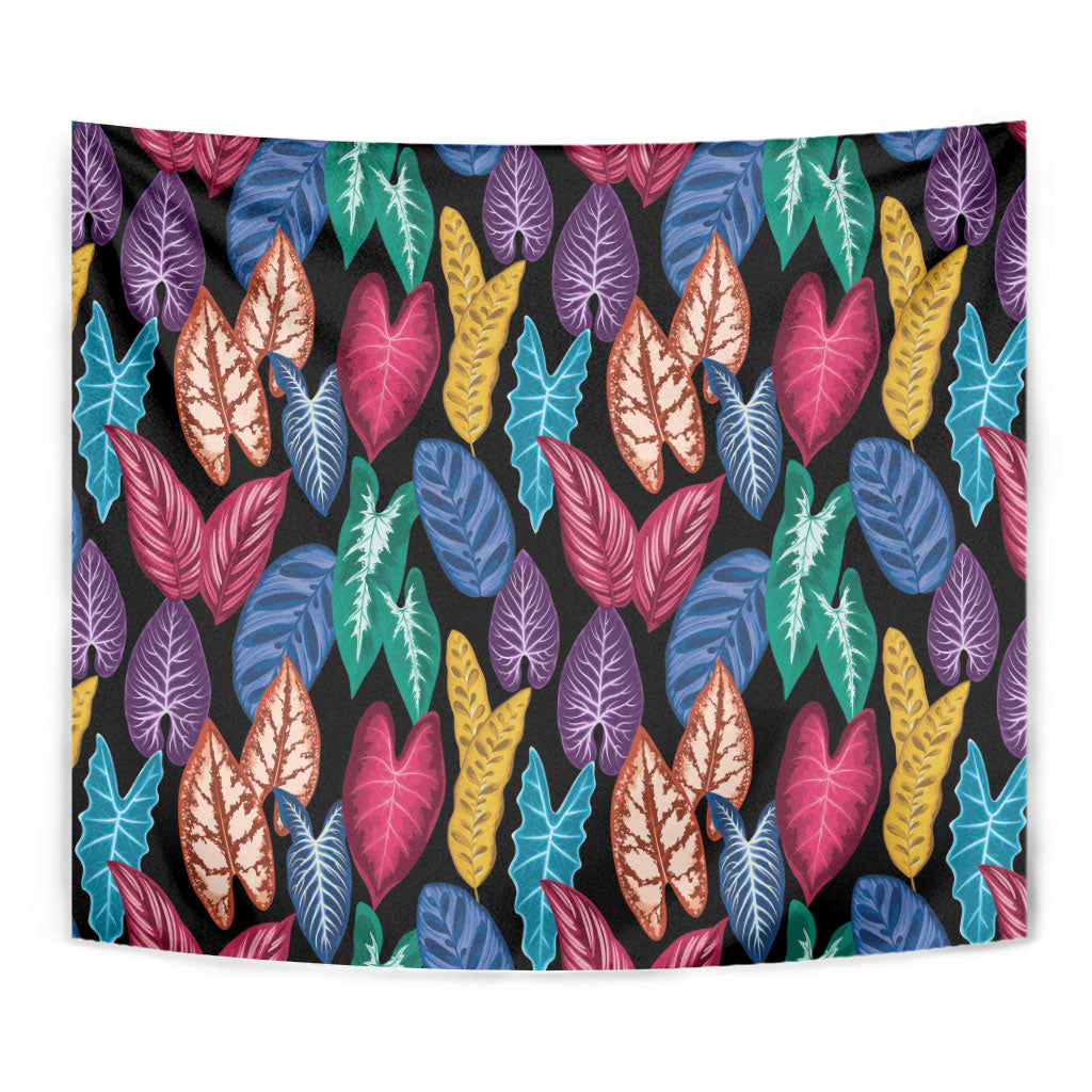 Hawaii Colorful Tropical Leaves Tapestry
