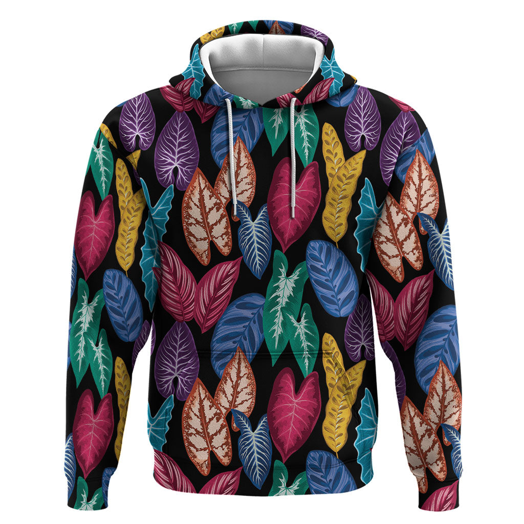 Hawaii Colorful Tropical Leaves Zip Hoodie