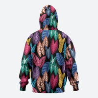 Hawaii Colorful Tropical Leaves Zip Hoodie