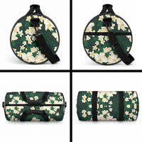 Hawaii Hibiscus Plumeria Green Duffle Bag Polynesian Pattern